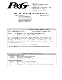 Material Safety Data Sheet
