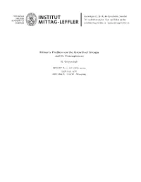 Milnor's Problem on the Growth of Groups And