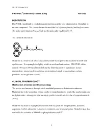 PROVIGIL® (Modafinil) Tablets [C-IV] Rx Only