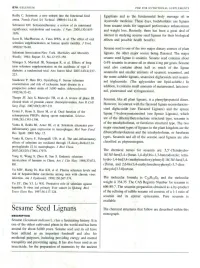 Sesame Seed Lignans for Their Biological Scott R, Macpherson A, Yates RWS, Et Ai