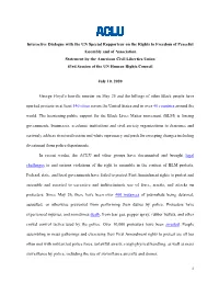 1 Interactive Dialogue with the UN Special Rapporteur on the Rights To
