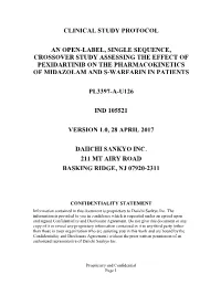 Clinical Study Protocol an Open-Label, Single