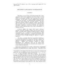 Free Speech and Hostile Environments