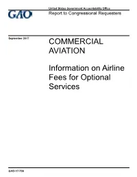 Information on Airline Fees for Optional Services