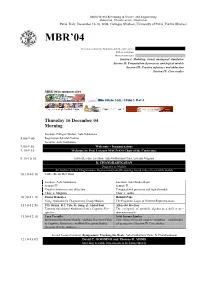 MBR04 Schedule