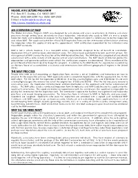 Model Aviculture Program an Overview of Map the Map Process Why Do We Need Map?