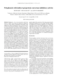 Polyphenols with Indirect Proprotein Convertase Inhibitory Activity