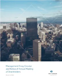 Proxy Circular and Navigation and Task Buttons Notice of Annual Meeting of Shareholders