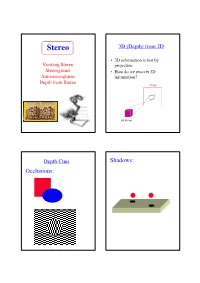 Stereo 3D (Depth) from 2D