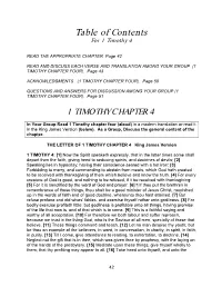 Table of Contents for 1 Timothy 4