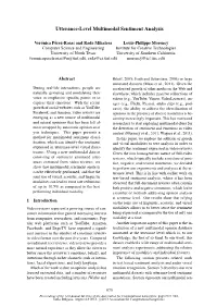 Utterance-Level Multimodal Sentiment Analysis