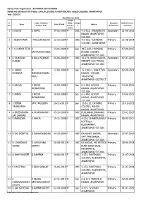 1 K Rohit K Ramu 09-06-2006 M Obc 4-2-913, Janasakthi