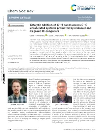 Catalytic Addition of C&#X2013