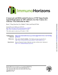 Chronic Viral Infection in Mice Ligand Expression on APC Subsets Over