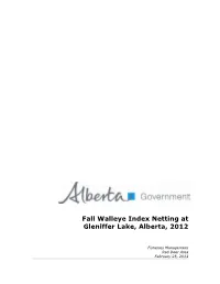 Fall Walleye Index Netting at Gleniffer Lake, Alberta, 2012