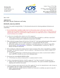 June 4, 2018 ADDENDUM 1 RFP 18M12, Elevator Maintenance And