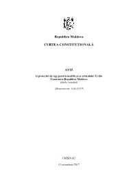 La Proiectul De Lege Pentru Modificarea Articolului 13 Din Constituția Republicii Moldova (Limba Română)