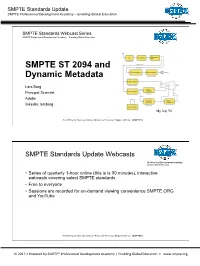 SMPTE ST 2094 and Dynamic Metadata