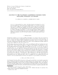 Solution to the Travelling Salesperson Problem Using Simulated Annealing Algorithm