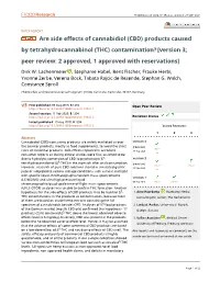 THC) Contamination? [Version 3; Peer Review: 2 Approved, 1 Approved with Reservations]