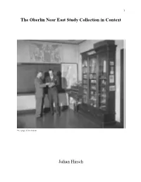 The Oberlin Near East Study Collection in Context Julian Hirsch