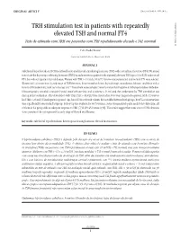 TRH Stimulation Test in Patients with Repeatedly Elevated TSH