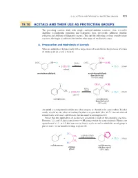 19.10 Acetals and Their Use As Protecting Groups 921