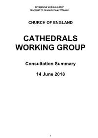 Cathedrals Working Group Response to Consultation Feedback