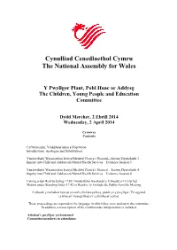 Cynulliad Cenedlaethol Cymru the National Assembly for Wales