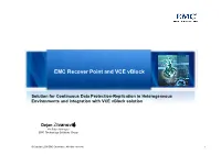 EMC Recover Point and VCE Vblock