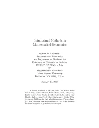 Infinitesimal Methods in Mathematical Economics