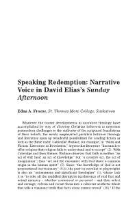 Narrative Voice in David Elias's Sunday Afternoon