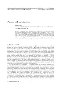 Physics with Calorimeters