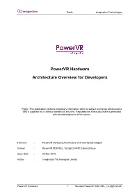 Powervr Hardware Architecture Overview for Developers