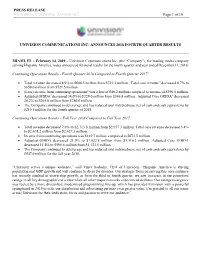 PRESS RELEASE UNIVISION COMMUNICATIONS INC. Page 1 of 19