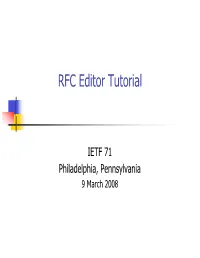 RFC Editor Tutorial