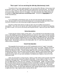 This Is Part 1 of 2 on Servicing the 400-Day (Anniversary) Clock