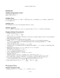 Introduction to Number Theory