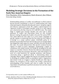 Modeling Strategic Decisions in the Formation of the Early Neo