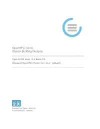 Openhpc (V2.0) Cluster Building Recipes