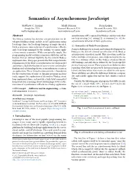 Semantics of Asynchronous Javascript