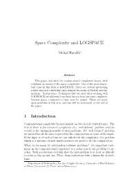 Space Complexity and LOGSPACE