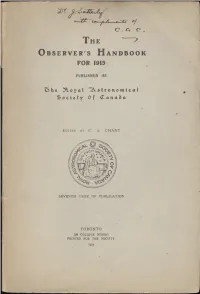 The Observer's Handbook for 1915