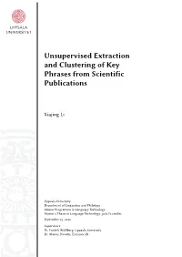 Unsupervised Extraction and Clustering of Key Phrases from Scientific Publications