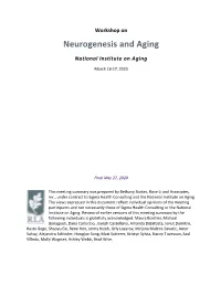 Workshop on Neurogenesis and Aging
