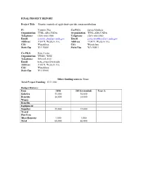Continuing Project Report