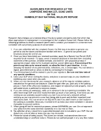 Guidelines for Research at the Lanphere and Ma-Le'l