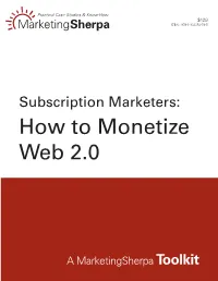 How to Monetize Web 2.0