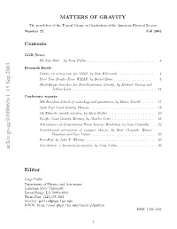 Matters of Gravity, the Newsletter of the APS Topical Group on Gravitation