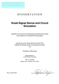 Small-Signal Device and Circuit Simulation